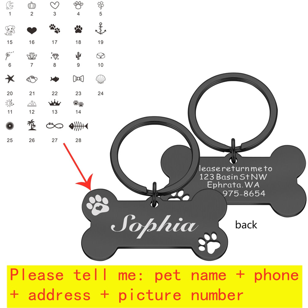 Keyring Bone Tag Pet