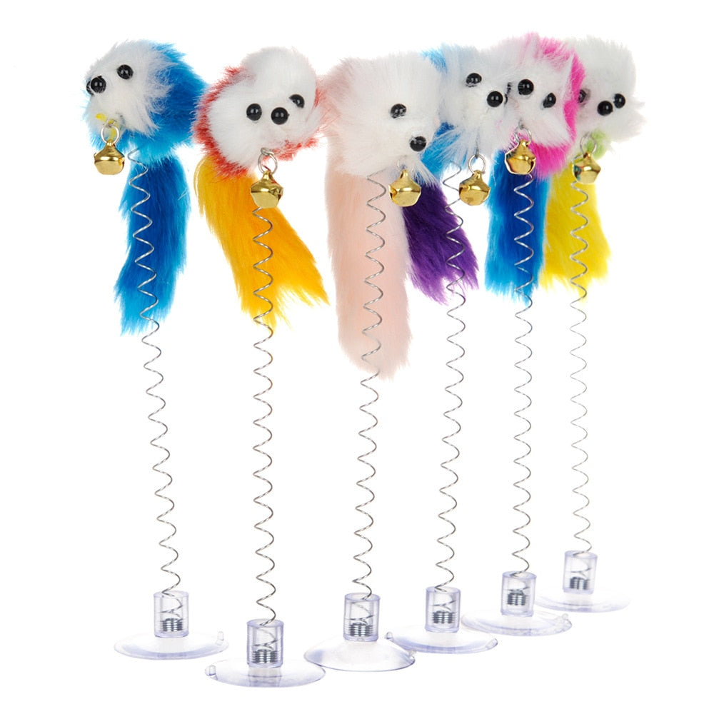 Stick Feather Rod Mouse Toy