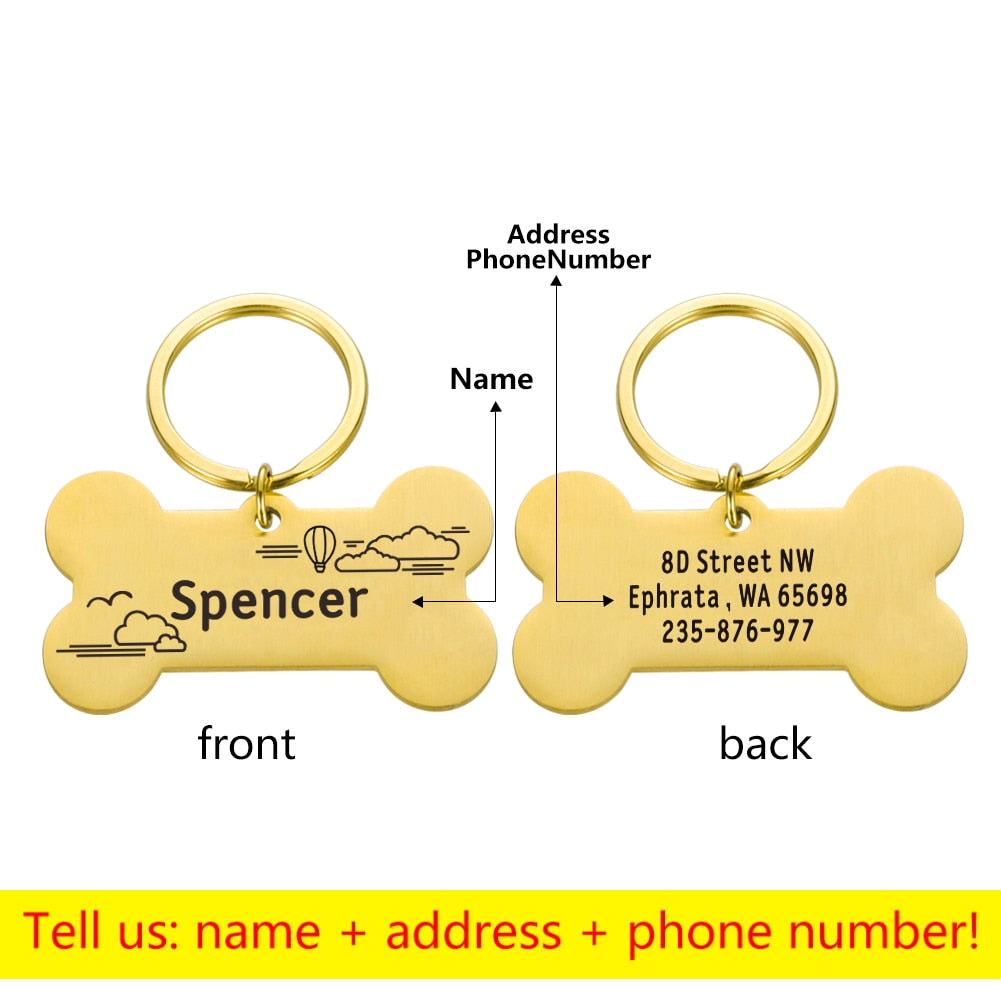 Keyring Bone Tag Pet