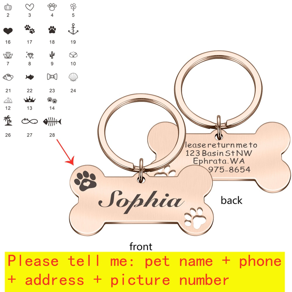 Keyring Bone Tag Pet